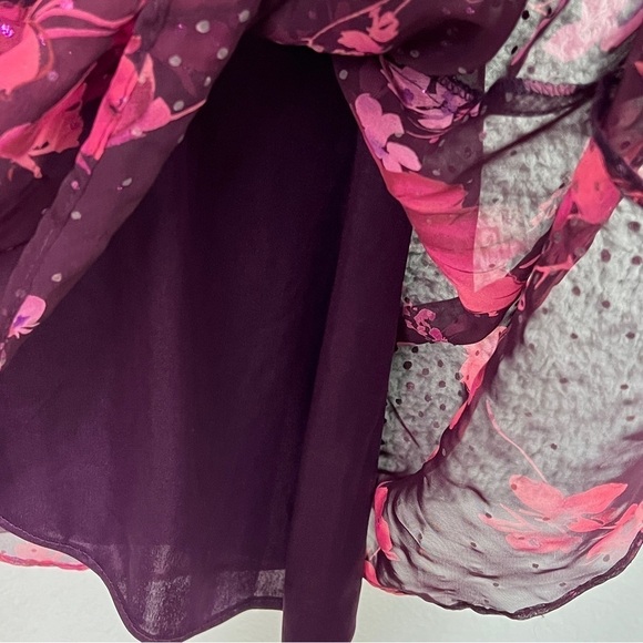 Jessica Howard Women's Sleeveless Floral Dress Lined Rhinestones Purple - Picture 9 of 12